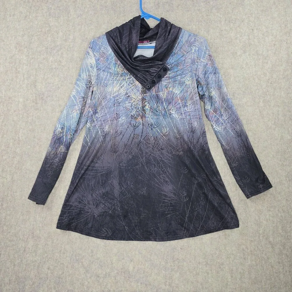Azalea By Firmiana Womens Long-Sleeve Tunic Abstract Gradient Print Small - Picture 1 of 7